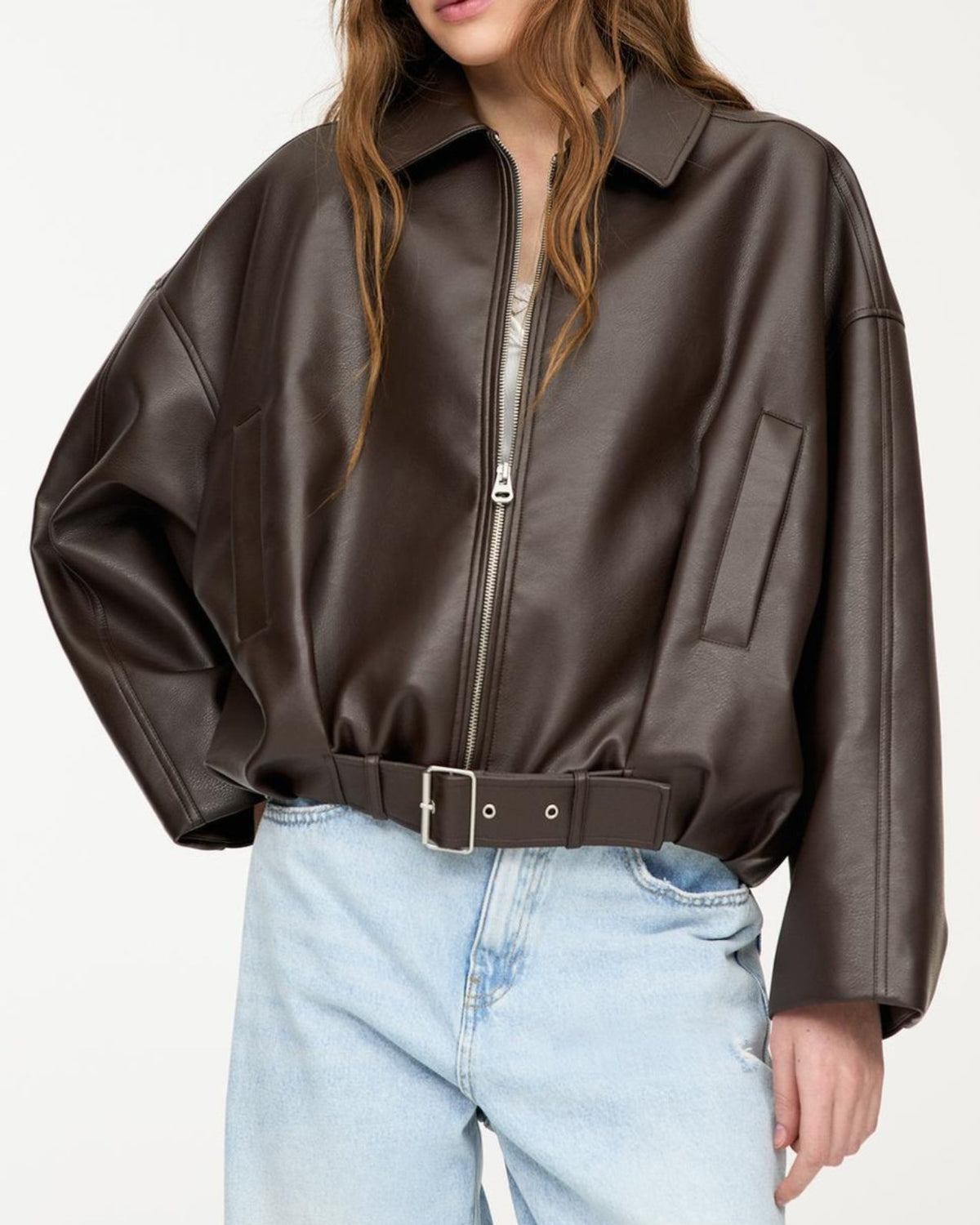 Belted Leather Jacket