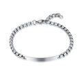Orva - Armband in edelstaal, rechthoekige schakels, plaatje 21cm