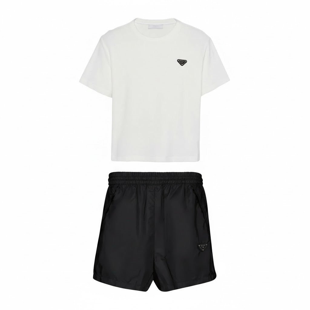 Prada Triangle Logo T-Shirt & Shorts Set – foto 2