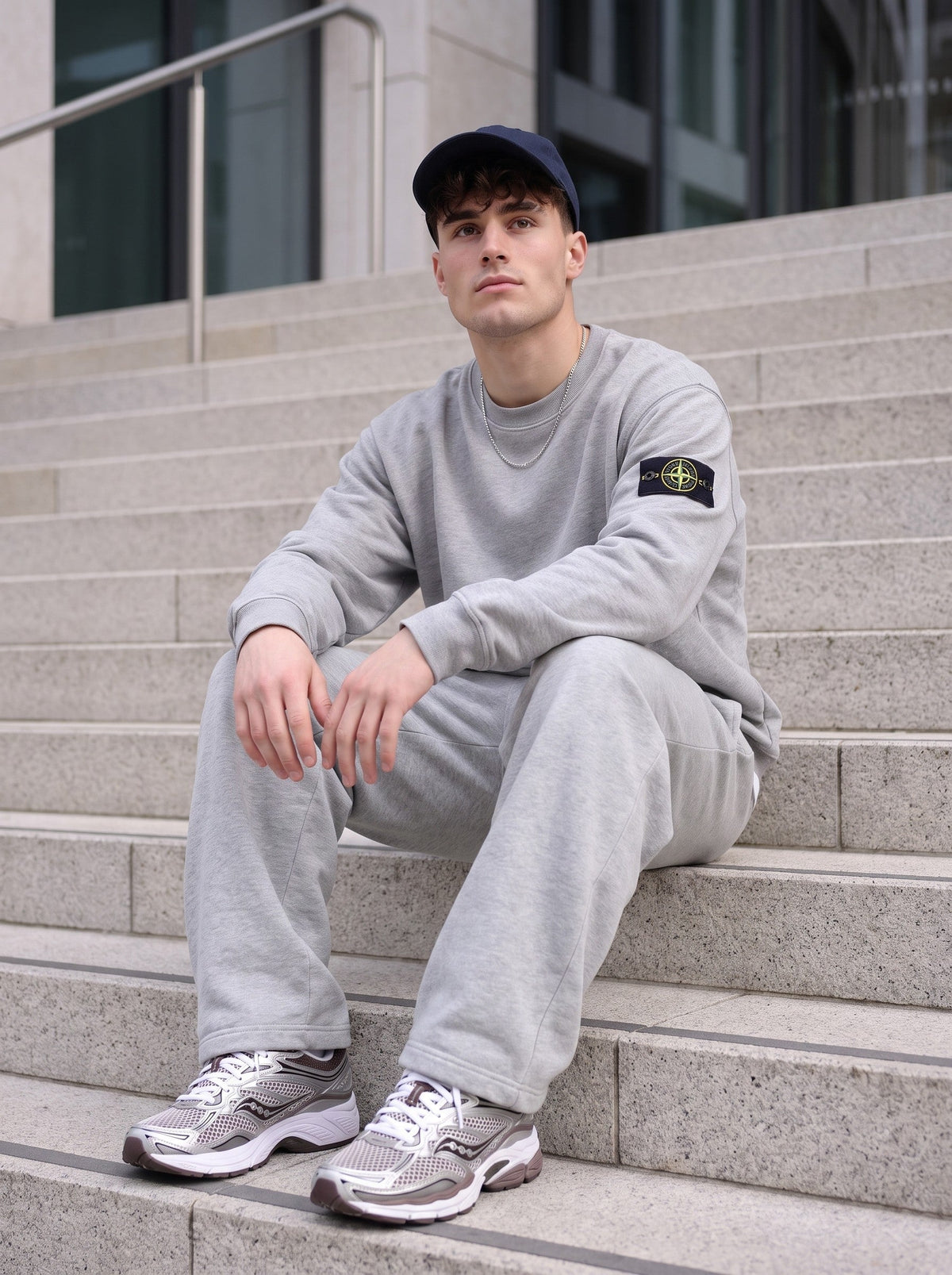 Stone Island Sweater gedragen door model