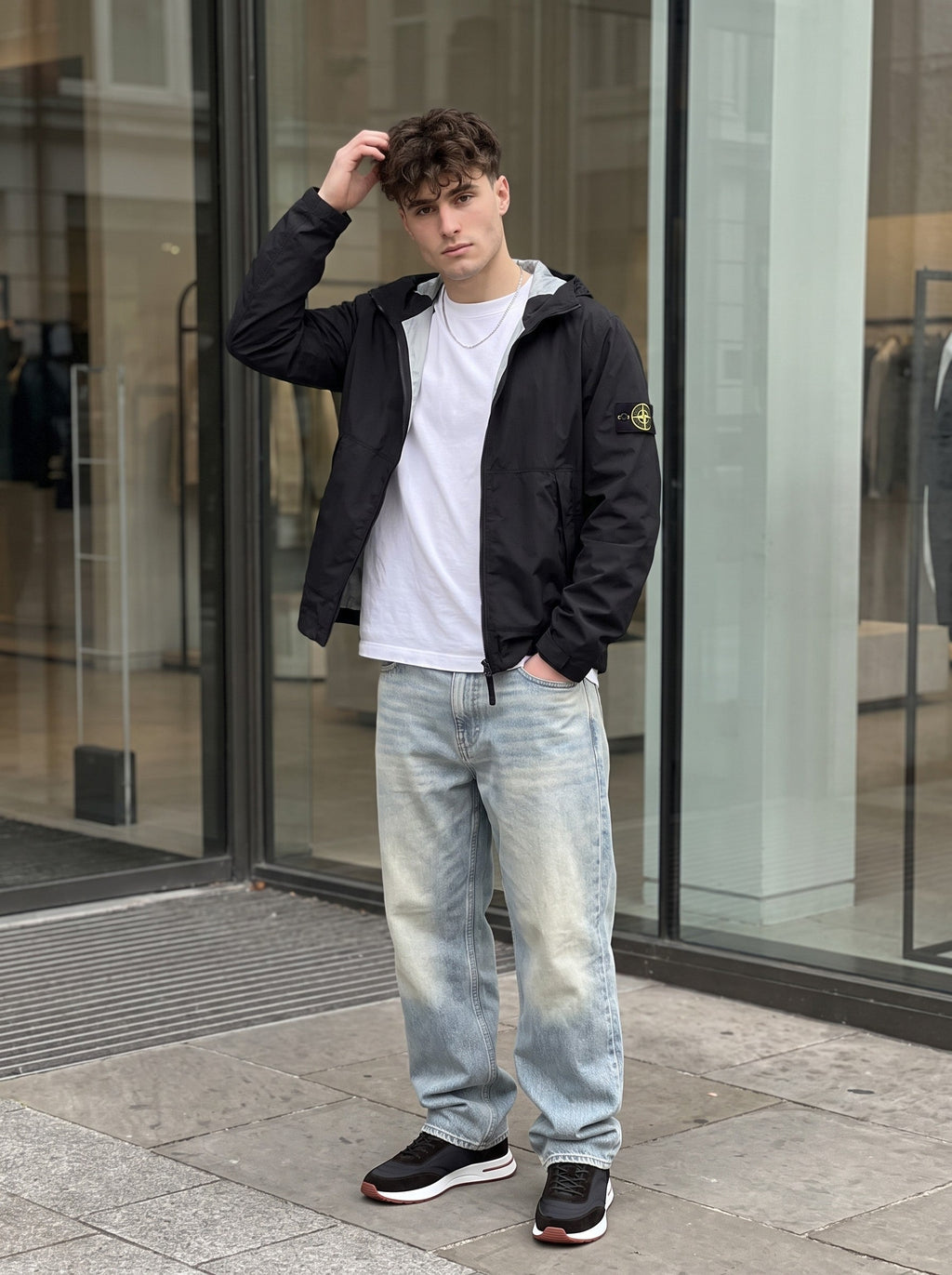 Stone Island Windbreaker Jas gedragen door model