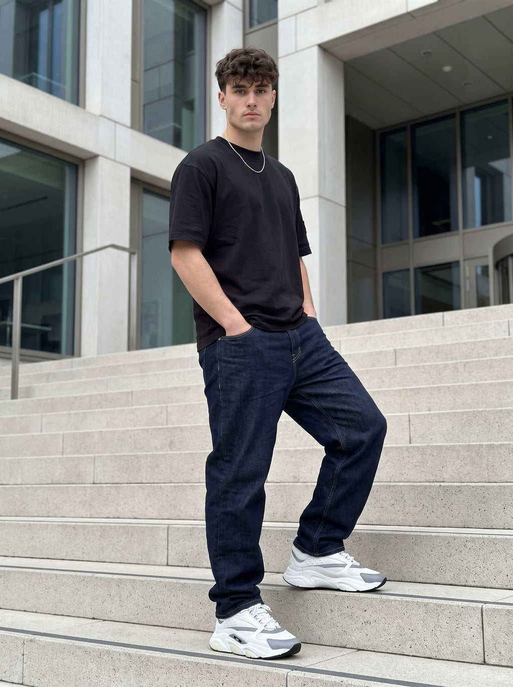 Dior B22 wit gedragen door model