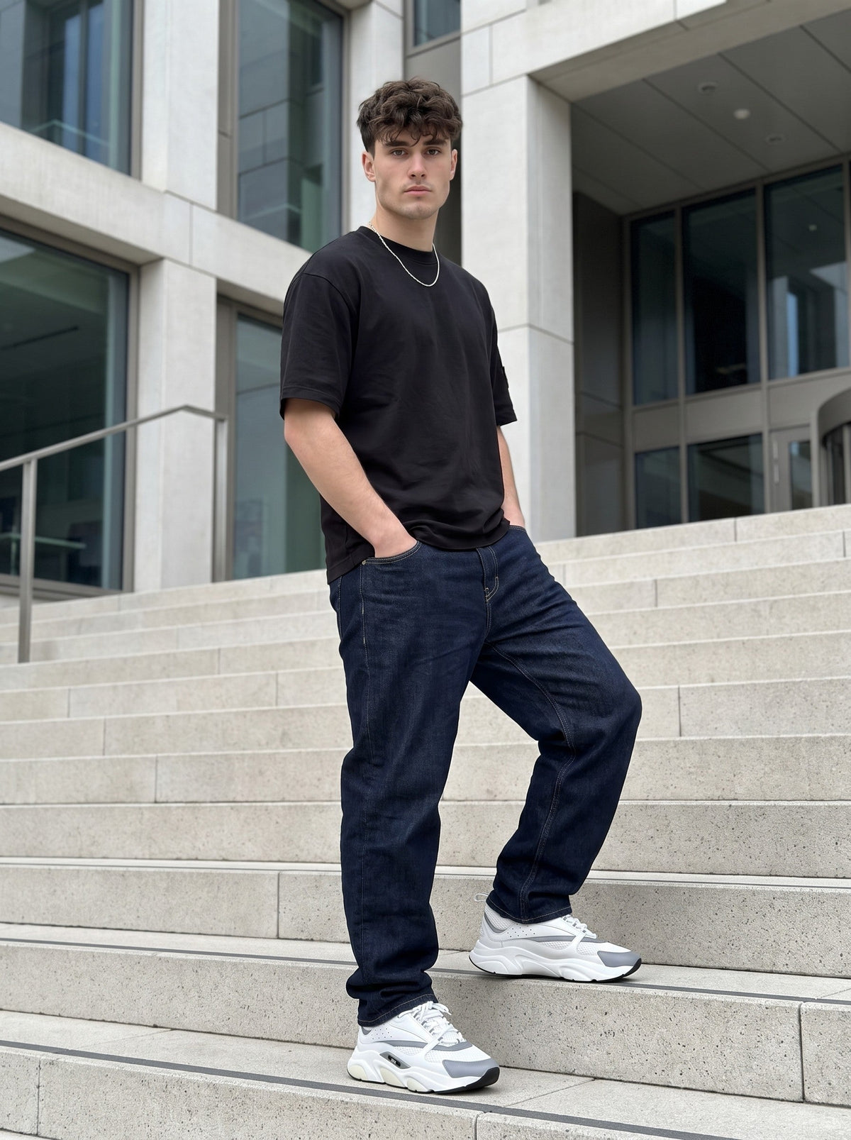 Dior B22 wit gedragen door model