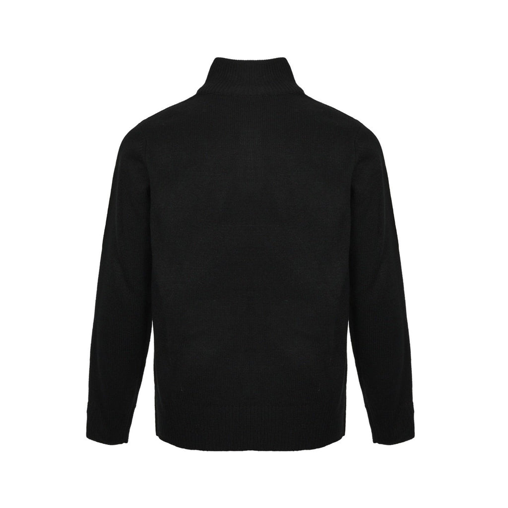 Celine Logo-Embroidered Wool & Cashmere Blend Half Zip Black – foto 3