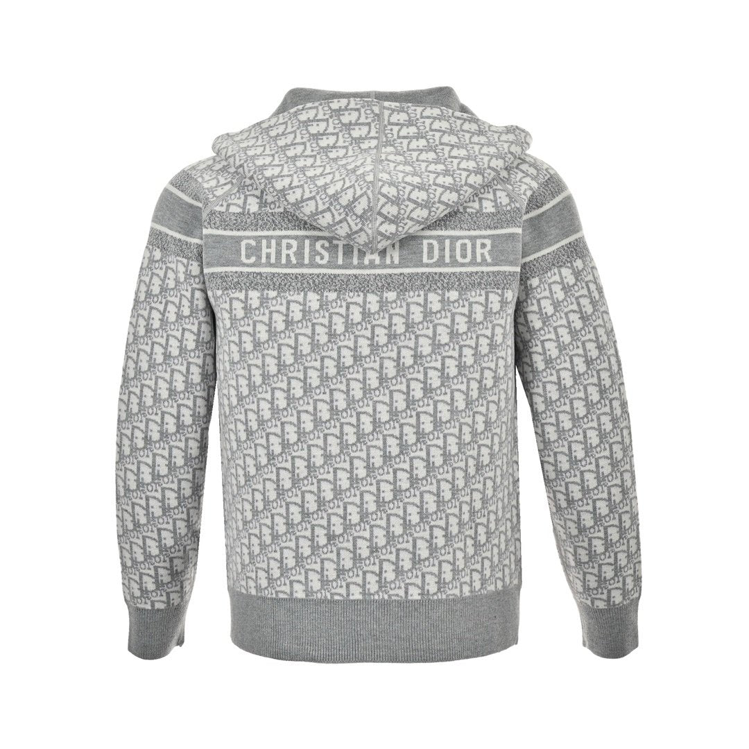 Dior Reversible Printed Cashmere Zip Hoodie Grey – foto 2