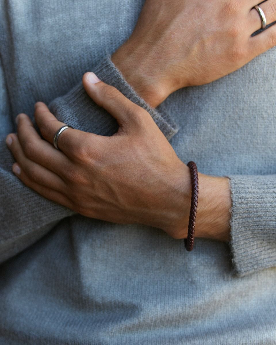 Zixa - Bracelet Leather Brown/Silver – foto 2